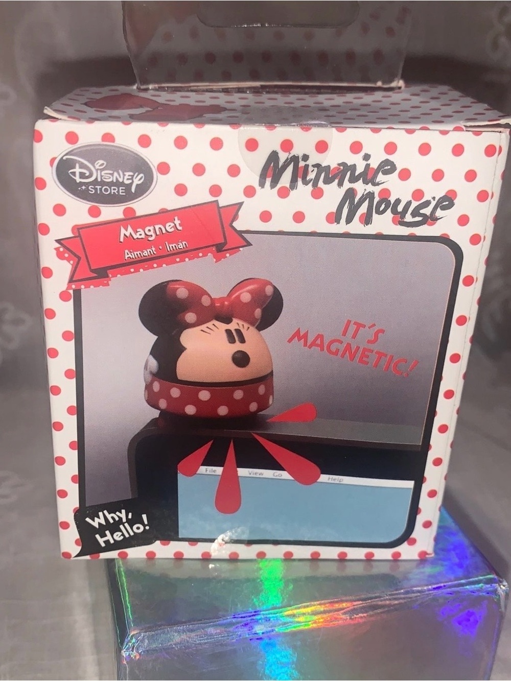 Disney Store Minnie Mouse Corner Fridge Magnet NIB Polka Dot Kitchen Y2K Vintage